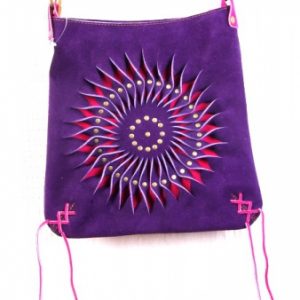 Handbag sun, suede, purple