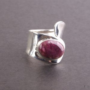 Silver ring II adjustable with spondyle shell (purple)